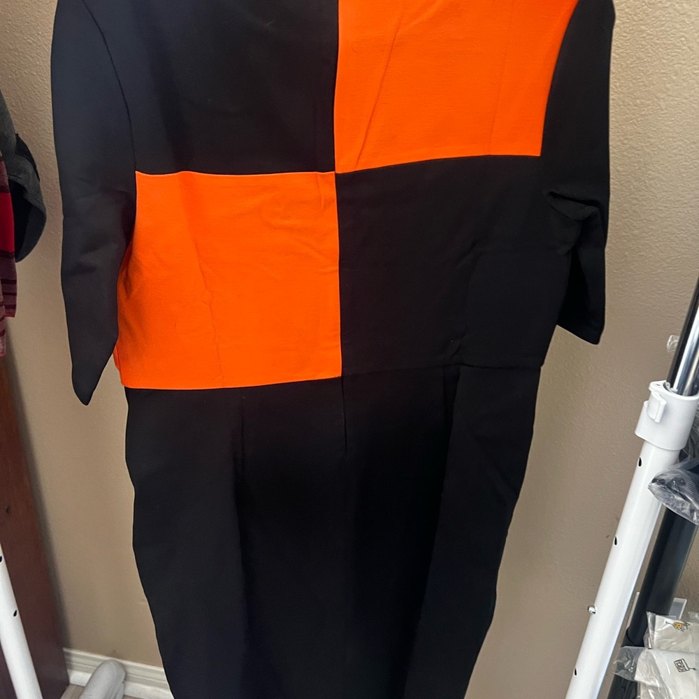 Premise Black and Orange Block Dress